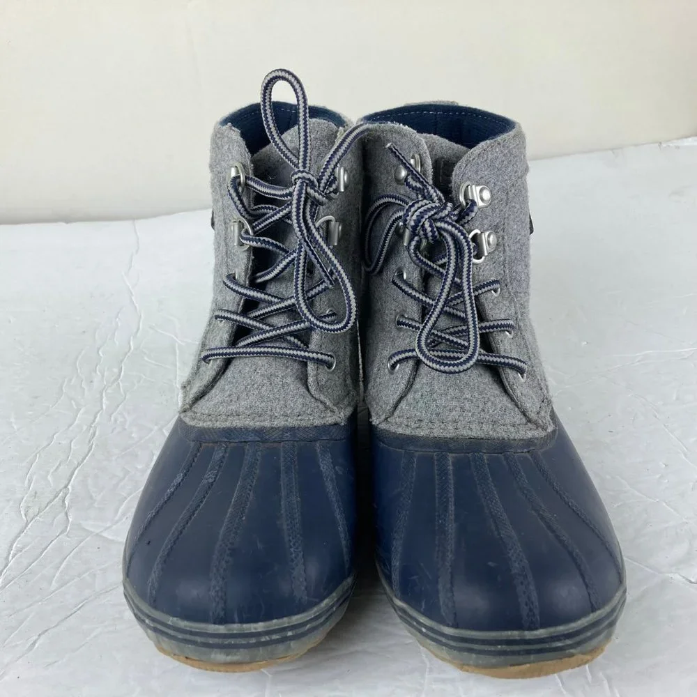 Sperry Top Sider Boys Sz 3 Rain Snow Duck Boot Wool Blend Lace Up‎
